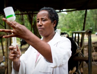 Scientist conducting research